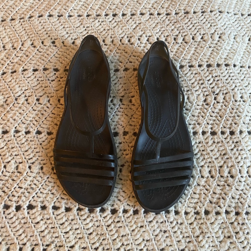 Crocs grey sandals, size 8